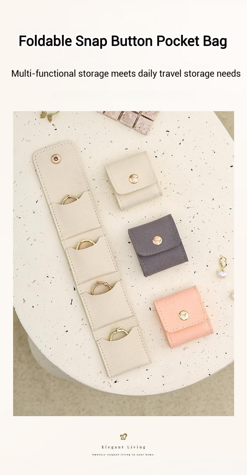 Compartmentalized Portable Jewelry Box — Simple, Mini, and Premium Travel Jewelry Case — Anti-Loss Storage Pouch for Rings, Stud Earrings, and Small Accessories (Easy to Find)
