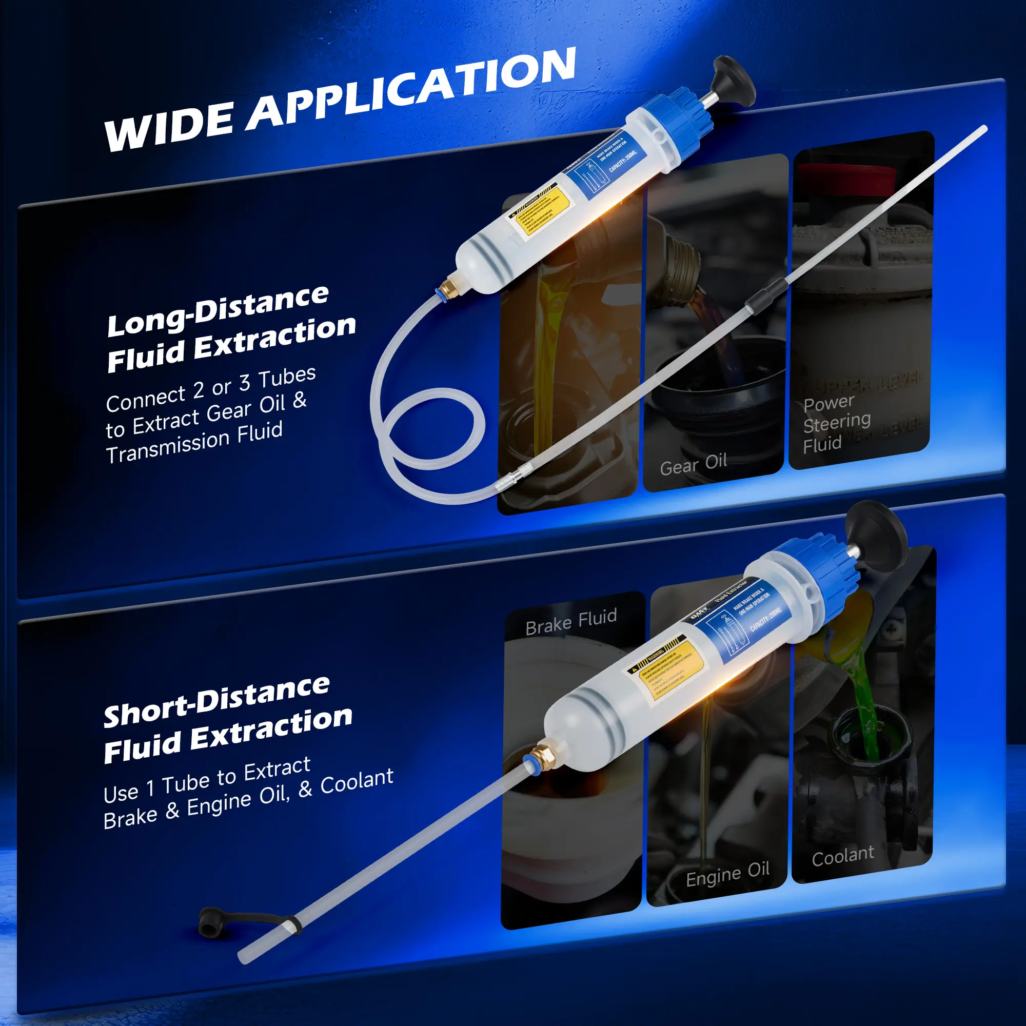 Long and short distance fluid extraction