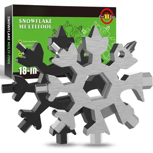 Stocking Stuffers for Men, Snowflake Multitool 2 count 18 in 1 Stainless Steel Snowflake Multi Tool, Cool Gadgets for Outdoor Travel Camping Daily