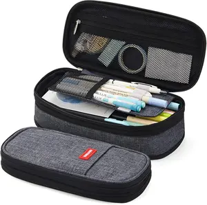 EASTHILL Big Capacity Pencil Pen Case Office College School Large Storage High Capacity Bag Pouch Holder Box Organizer, Deep Gray