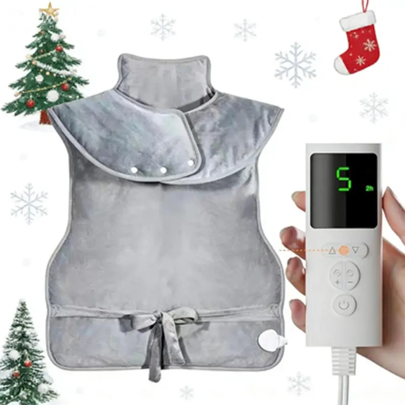 1 piece electric heating shawl Appliances, multi-area heating pad for shoulders, neck, waist, and abdomen,9temperature settings and 4 timer settings for shoulder and neck heating shawl, suitable for homeand office use, holiday gift for parents.
