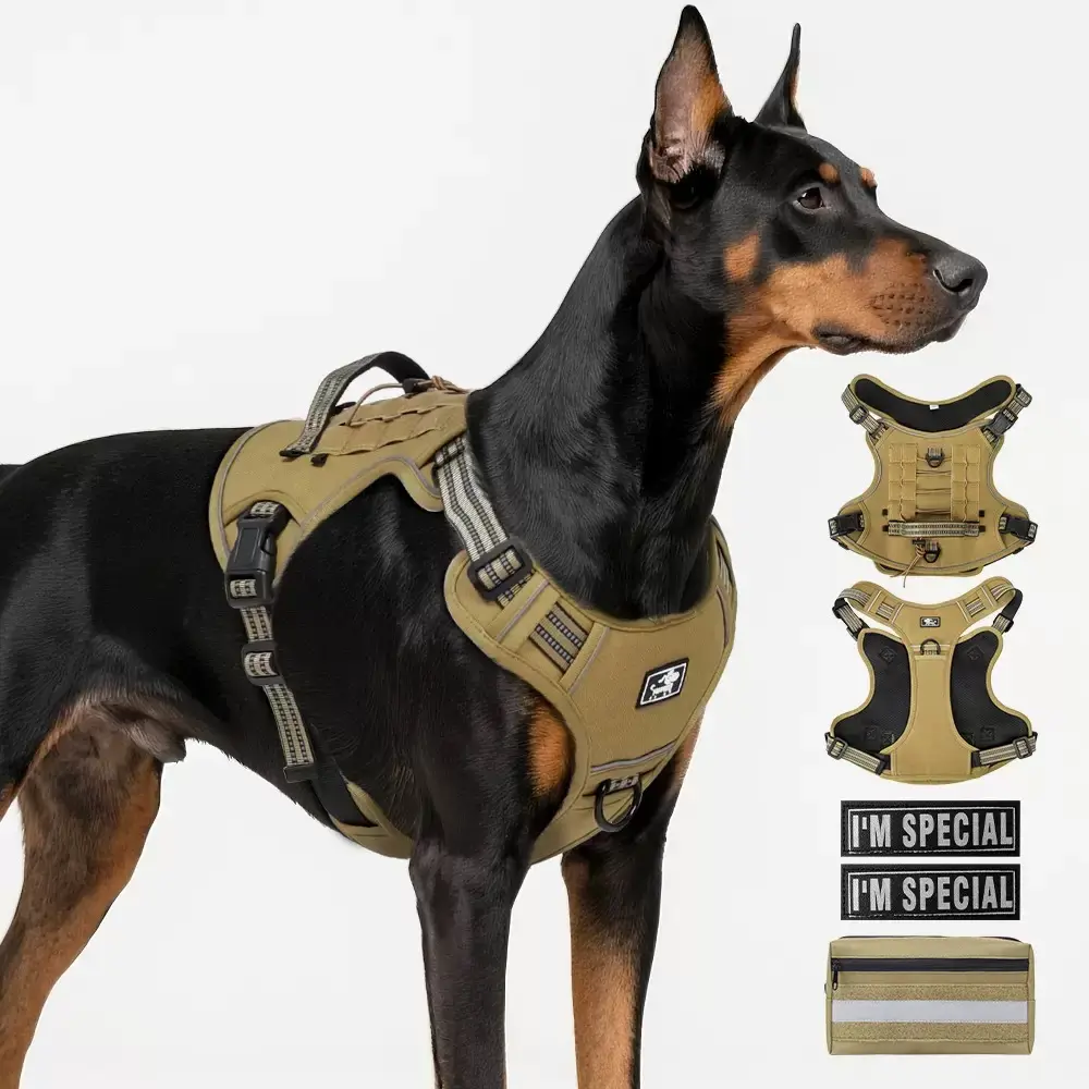 Dog chest and back outdoor medium-large-sized dog multi-functional tactical vest anti-explosion shock dog leash dog chest and back