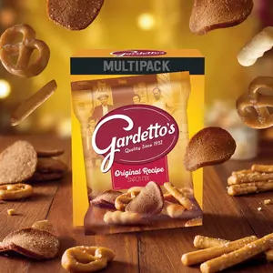 Gardetto's Original Recipe Snack Mix, Crunchy Breadsticks, Pretzels & Roasted Rye Chips, Kosher Snacks Multipack, 10 Single-Serve Bags, Individually Wrapped Party & Family Pack, 17.5 oz Bulk Box