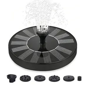 Solar Bird Bath Fountain with 6 Nozzles, Solar Fountain Pump for Bird Bath with Brackets, Solar Powered Floating Water Fountain Pump for Bird Bath, Ponds, Garden, Fish Tank and Outdoor