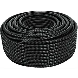 50 Ft. 3/8" Split Wire Loom Conduit Polyethylene Tubing Black Color Sleeve Tube