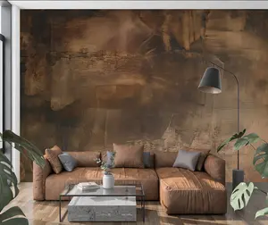 Leather Look Abstract Luxury Wallpaper Mural in Peel & Stick Canvas Vinyl or Non-Woven