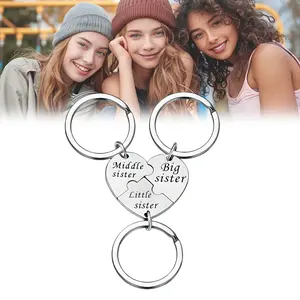 Sister Keychain Sister Gifts  for 3 -from Sisters Birthday Gifts from Sisters in Law Wedding Big Sisterr Gift for Girls Little Sisterr Matching Keychain Sibling Mothers Day Presents