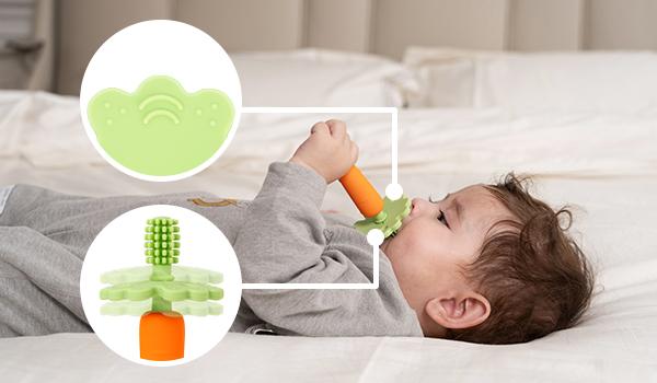 Papablic Baby Teether Toothbrush 6-12 Months, Soothing Silicone Teething Toy with Suction Base, FDA-Compliant & Dentist Approved, Reduce Drool & Teething Pain Papablic Baby Teether Toothbrush 6-12 Months, Soothing Silicone Teething Toy with Suction Base, FDA-Compliant & Dentist Approved, Reduce Drool & Teething Pain