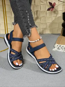 Lightweight Comfortable Non-Slip Printed Sole Casual Sandals, Women's Summer Shoes, Breathable & Stylish Footwear for Daily Wear