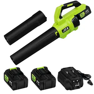 JQX Cordless Electric Leaf Blower / Snow Blower, 21V 4000mAh Battery, Quick Charger, Turbo Dual-Speed Motor, 2 Gear Speed, Ergonomic Design, Efficient for Cleaning Leaves, Snow and Dust
