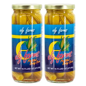 Pickled Baby Corn | Pack of 2 | 16 oz | Ely Farms