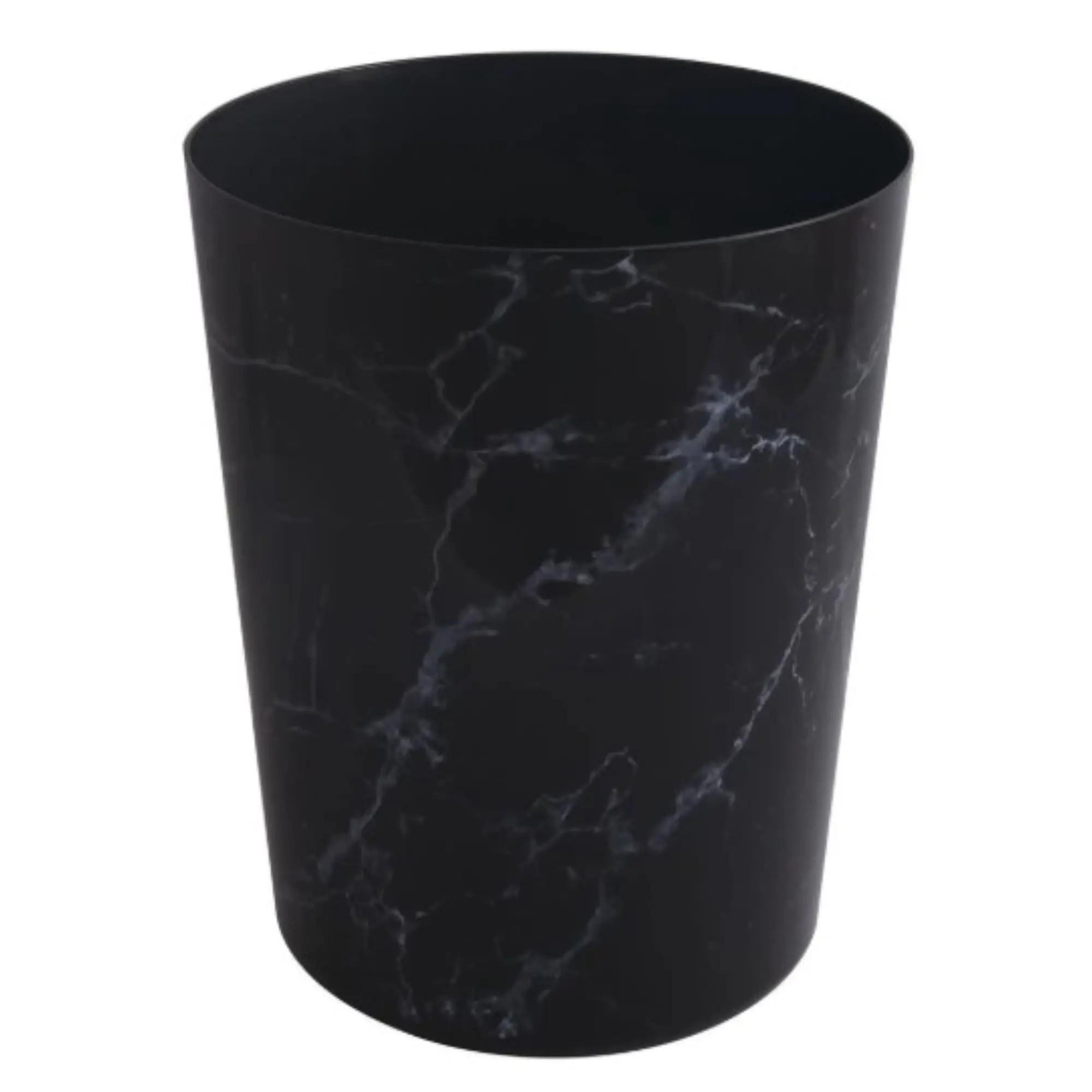5 Gal Marble-Patterned Open-Top Polypropylene Bathroom Trash Can, Black & White Modern Home Decor 5gallon Bucket for Trash Disposal (Home Supplies Wastebasket), 5 Gallon Bucket, Waste Basket