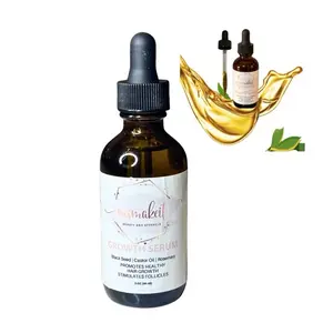 Msmakeit Scalp Stimulating GROWTH OIL Drops 2oz Natural Ingredients Black Castor , Black seed , Rosemary , Johoba and Coconut Oil                       No Sulfates No Parabens Promotes Healthy Hair Growth Haircare Organic