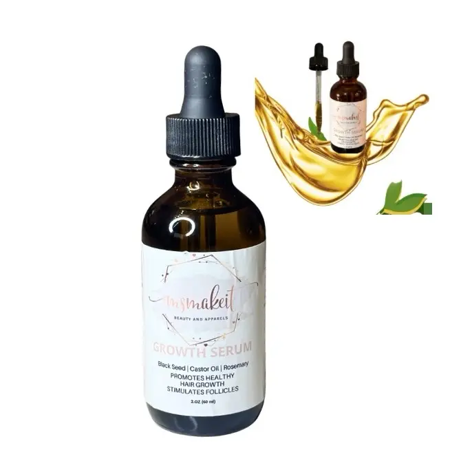 Scalp Stimulating Growth Oil Drops with Black Castor, Rosemary & Black Seed, Scented Haircare Treatment for Thicker Hair, Light Fragrance, 2oz, Organic, Serum, Lavender, Biotin, Moisturizing Hair Scalp, Unisex