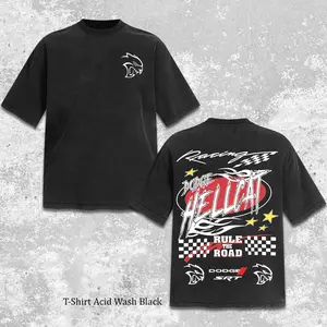 Retro Hellcat Rule The Road Graphic Men's Short Sleeve Tee, Hellcat Hell Yeah Tee, Square Up Vintage Shirt, Dodge Challenger Hellcat Apparel, Supercharged V8 Performance Tee, Dodge Charger Enthusiast Gift, American Muscle Car Streetwear
