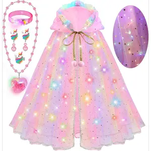 P-AD04  Princess Dress Up for Girls 4-6, Dresses for Girls, Led Light Up Toys for 3 Year Old Girls Christmas Brithday Gifts