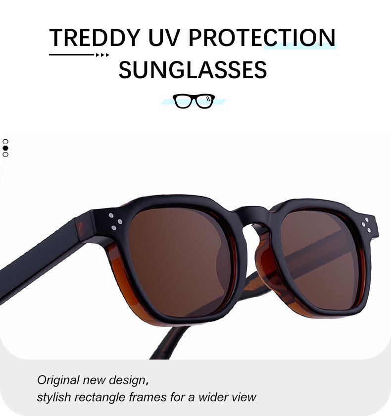 Small Square-Frame Sunglasses, Versatile Trendy Plastic-Frame Fashion Eyewear