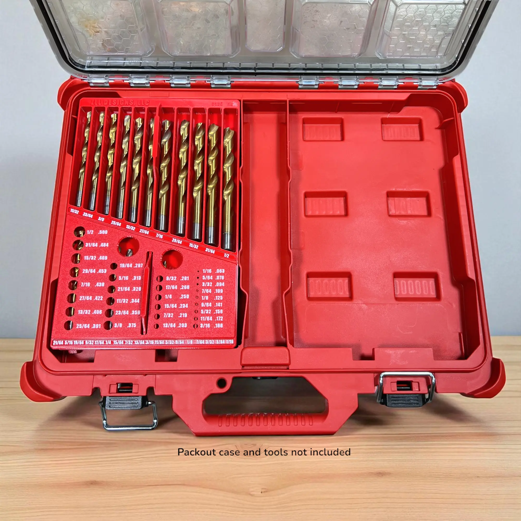 Drill Bit and Tap Organizer compatible with Packout