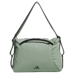 Adidas Modern Tech Logo Single Shoulder Bag for Women in Silver-Green with Recycled Polyamide