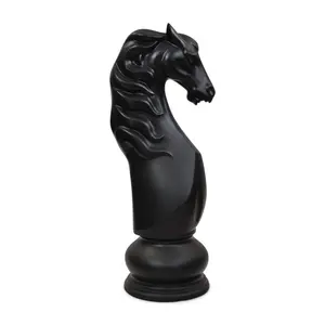 MegaChess 50 Inch Black Fiberglass Knight Giant Chess Piece