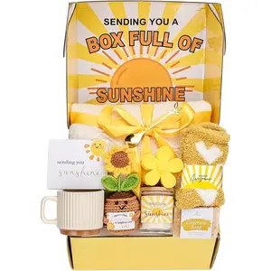 Baskets for Women,  Birthday Gifts for Women,Get Well Soon  Basket,Valentines Day Gifts, Care Package Sending Sunshine Box Thinking of You for Mom Wife Sister   Teen Girls