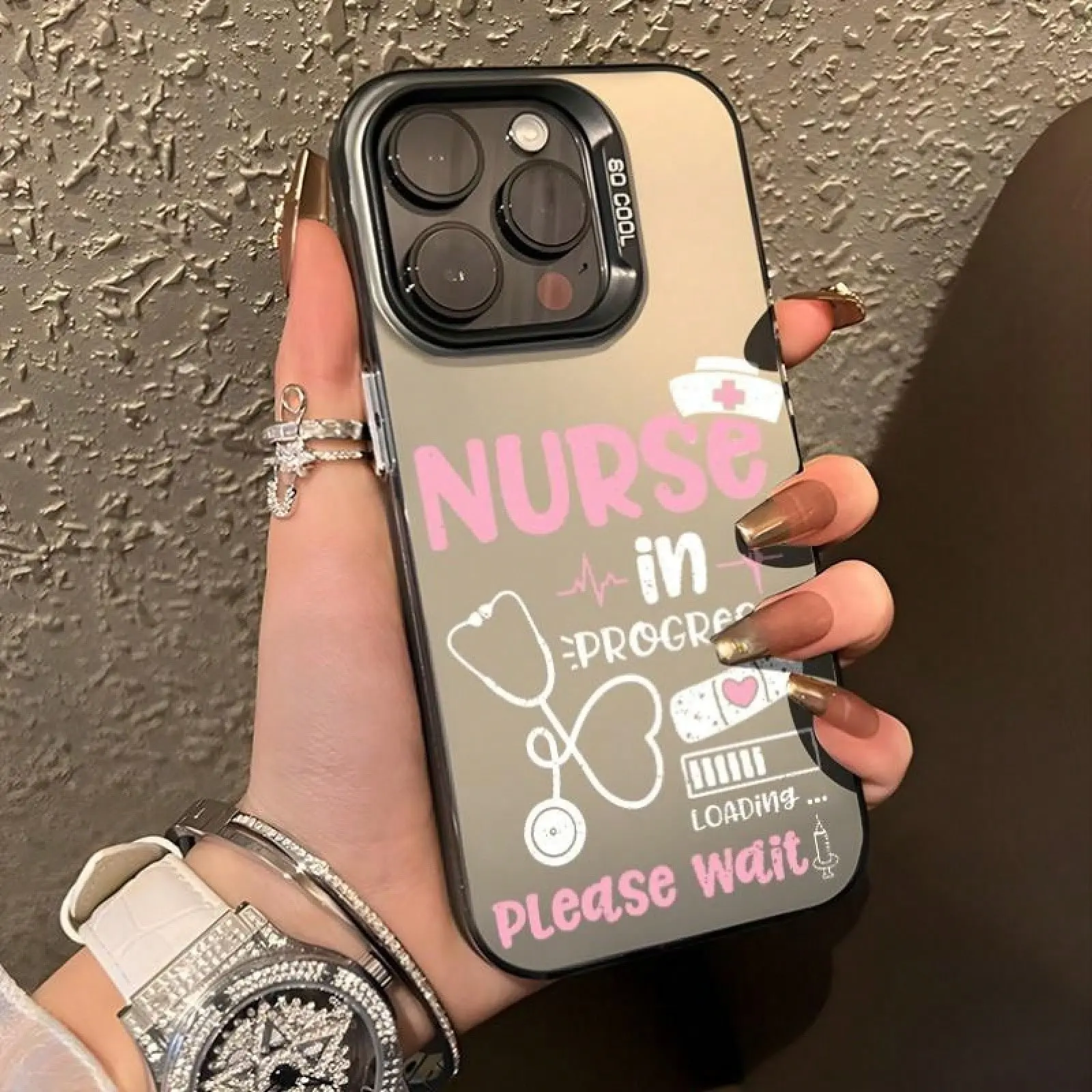 Pink Cute Nurse Design Pattern Phone Case, Anti-Slip Anti-Drop, Suitable for iPhone 17 AIR 17/16/15/14/13/12/11/8/7 PRO PRO MAX X XS XR PLUS, Ideal Gift for Friends and Family, CYK272
