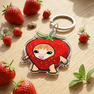 Funny Meme Cat Keychain, Banana Costume Kitten Acrylic Charm,Aesthetic Keychain for Backpack, Cute Stationery Gift,Durable Clear Acrylic Art