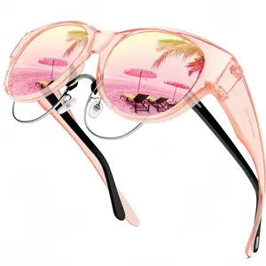 Polarized Sunglasses Fit Over Prescription Glasses for Men Women Oversized Square UV400 Protection Unisex Fit Polarized Lenses Reduce Glare