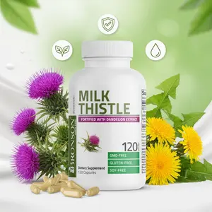 Bronson Milk Thistle Silymarin Marianum & Dandelion Extract Liver Health Support, Antioxidant Support, Detox, 120 Capsules