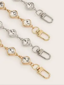 Rhinestone Decorated Bag Chain, Fashionable Bag Strap for Women's Handbag, Trendy All-match & Exquisite Bag Accessories for Daily Use, Rhinestone Buckle Strap