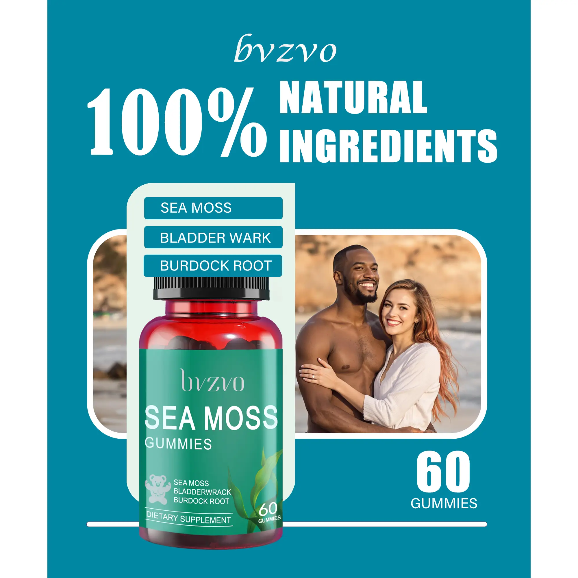 [bvzvo] Ocean Minerals Boost – All-in-One Gummies & Premium Irish Seaweed - 60 Edible Gummies All-in-1 Dietary Supplement Zinc Metabolism