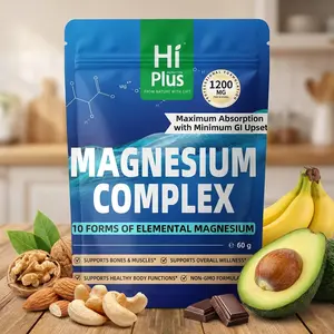 10-in-1 Advanced Magnesium Complex Supplement 1200mg - 120 Veggie Capsules for Heart, Calm & Full Body Wellness