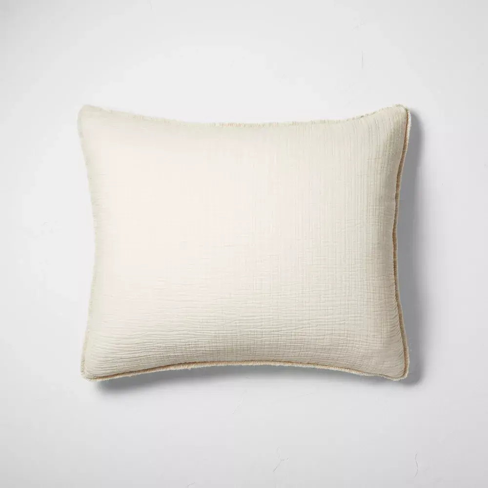 King Textured Chambray Cotton Pillow Sham Natural - Casaluna King Textured Chambray Cotton Pillow Sham Natural - Casaluna