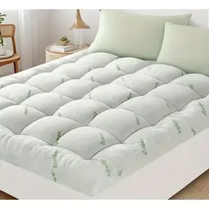 Premium Viscose Made from Bamboo Mattress Topper, Quilted Fitted Extra Thick Plush Pillow Top Mattress Cover, Deep Pocket Up to 21 Inches, Stylish Bedding, Highquality Padding, Thick Bed Topper, Hot Sleepers