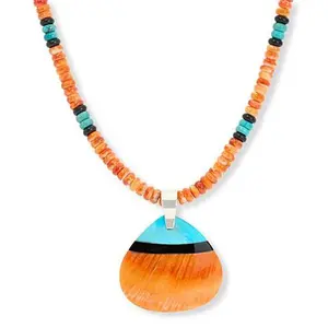 Mine Finds by Jay King Multi-Gemstone Inlay Pendant and Beaded Necklace