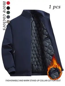 Men's Winter Fleece Jacket Outdoor Sports Casual Multi-Color Options, Warm Hooded Coat for Cold Weather, Stylish Men's Outerwear