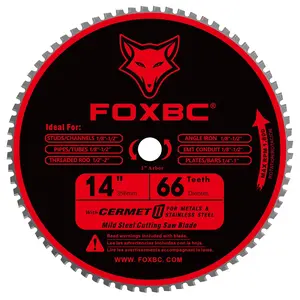 14 Inch Cutting Saw Blade 66 Tooth for 14 Inch Chop Saw and, Cermet Carbide Up to 5X Life