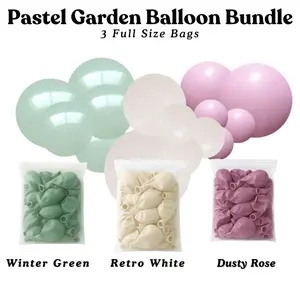 Pastel Garden Balloon Bundle - Winter Green, Retro White, Dusty Rose