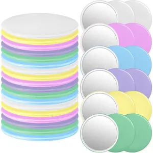 36 Pieces Compact Mirror Bulk Mini Portable Round Small Makeup Pocket Mirror for Gifts Purse Women Travel Daily Use Christmas Thanksgiving 2.76 Inch 6 Colors Light Weight Metal Glass PP Material