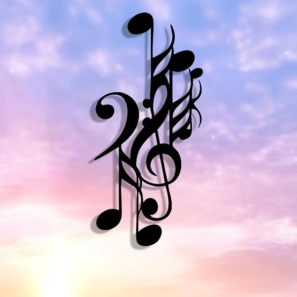 Music Note Design Wall Hanging Decor, Creative Metal Wall Art, Wall Decor for Home Living Room Bedroom, Home Decor, Room Decor, Hangable