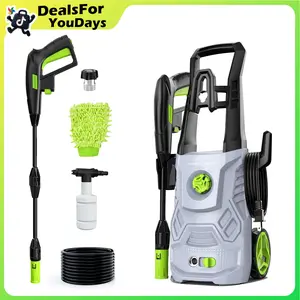 【DealsForYouDays】Electric Pressure Washer with 1900PSI Max 2.6GPM, Electric Power Washer with Hose Reel 35FT, Foam Cannon, Portable to Clean Patios, Cars, Fences, Driveways, Floor Pool Cleaning summerwins