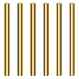 6 count 8.0mm Brass Round Rods,  Brass Solid Round Rod Lathe Bar Stock, 8.0mm in Diameter, 100mm in Length