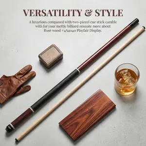 Professional Laien Pool Cue Stick, PU Leather Wrapped, Ring Stripe Design, High Hardness Wood, Precision Hit Accuracy, Advanced Players, Snooker Cue, Carbon