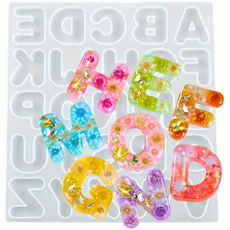 1pc Mini Letter Pendant Silicone Resin Mold - Create DIY Keychain, Pendant, Earrings, Jewelry, and Home Decorations with Epoxy Casting - Versatile, Reusable, and Easy to Use Molds for Crafting Enthusiasts