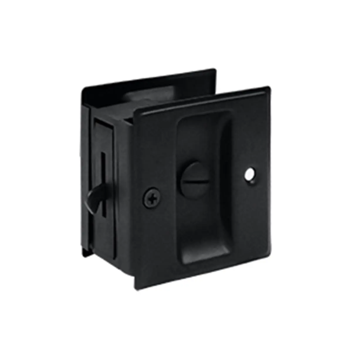 Deltana SDL25U19 2.5 x 2.75 in. Privacy Pocket Lock- Black - Solid, Door Lock, Entry Locks, Security Lock