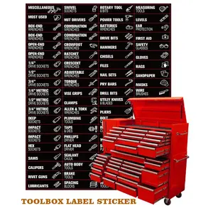 Toolbox Label Sticker, 68pcs/set Durable & Waterproof Tool Label Sticker, Easy To Identify Tool, Suitable for Garage and Studio, Personalized Labels Customizable Stickers
