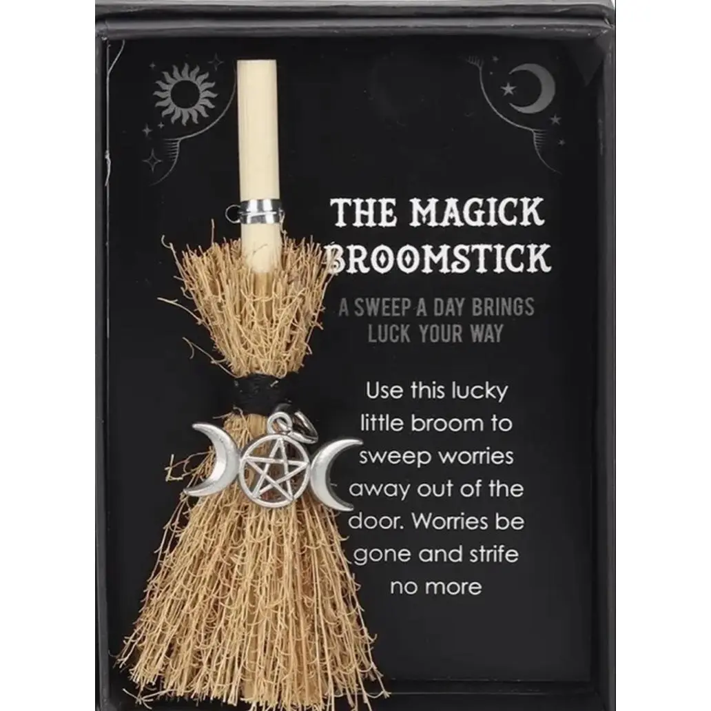 The Magick Broomstick - A Lucky Witches Broom for Sweeping Worries Away - Perfect for Bringing Luck Your Way - Magical Decorative Item