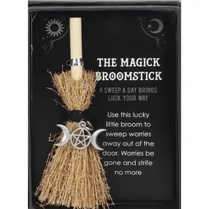 The Magick Broomstick - A Lucky Witches Broom for Sweeping Worries Away - Perfect for Bringing Luck Your Way - Magical Decorative Item