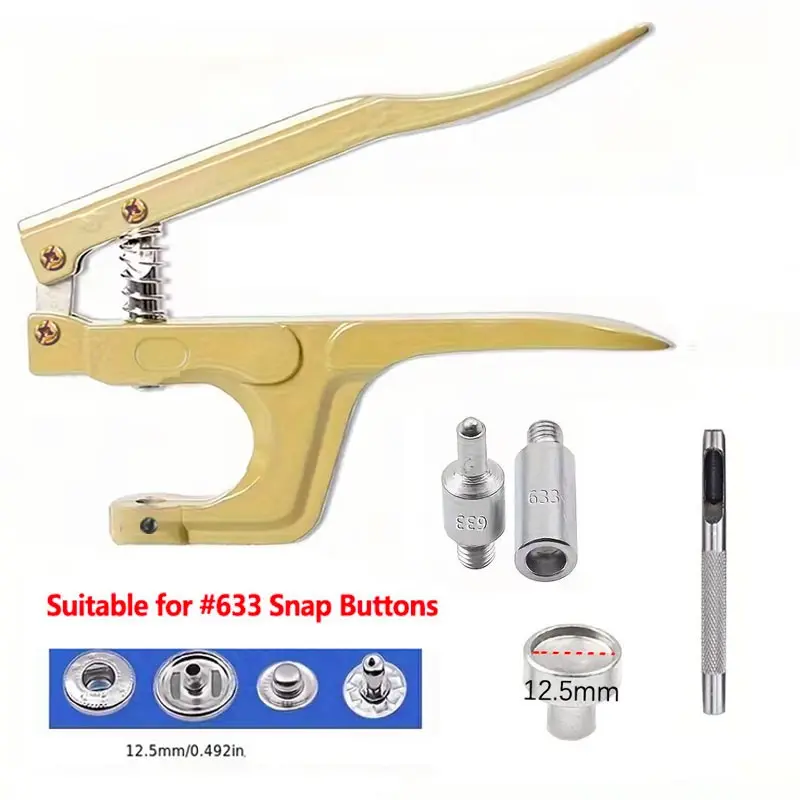 120 Sets Heavy-Duty Metal Snap Fasteners & Pliers Kit, Easy Installation for Clothing, Jackets, Coats, Leather, Versatile Use, Durable and Reliable