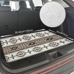 Southwestern Aztec Pattern Car Trunk Protector Heavy Duty Rubber Non-woven Fabric Waterproof Anti-slip Wear Resistant Washable Pad for SUV Sedan Truck for Pet Travel Camping Beach Grocery Runs Road Trips Gardening